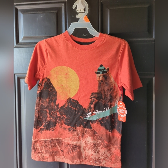 Boys Mountain Snowboarding Graphic Tee, Orange NWT - Picture 4 of 10